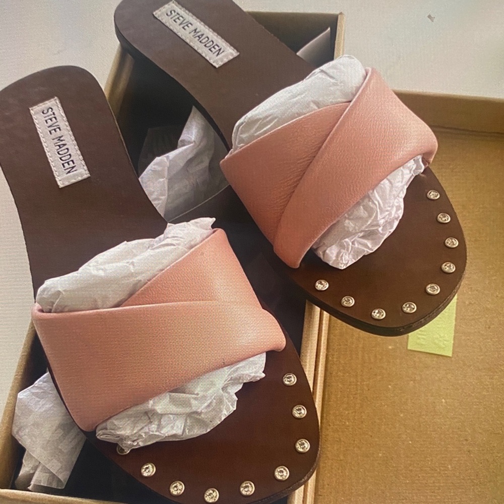 Steve Madden Blush Pink Studded Sandals